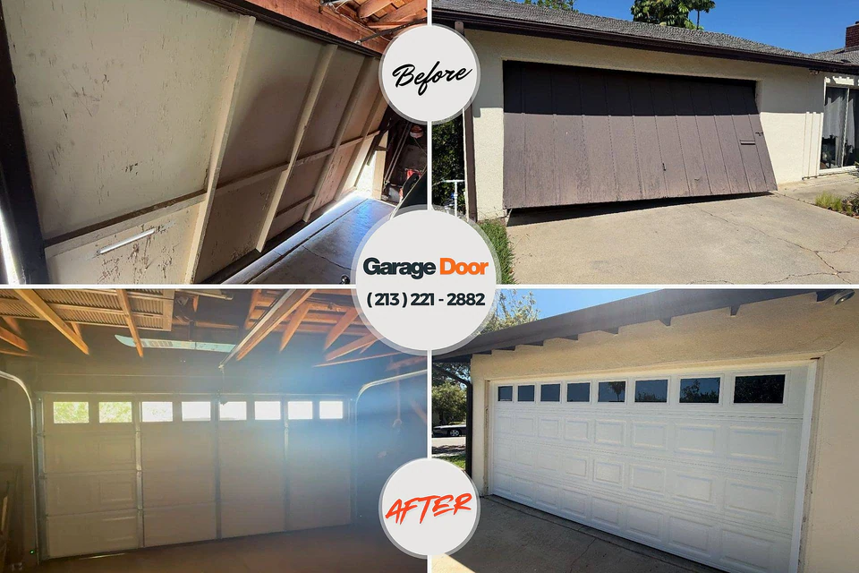 Before and after: garage door repair Meadow Lake, NM
